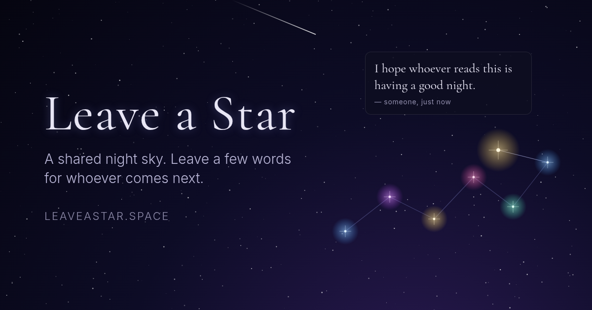 I build a website where you leave a star with a message for everyone who visits can read an share.